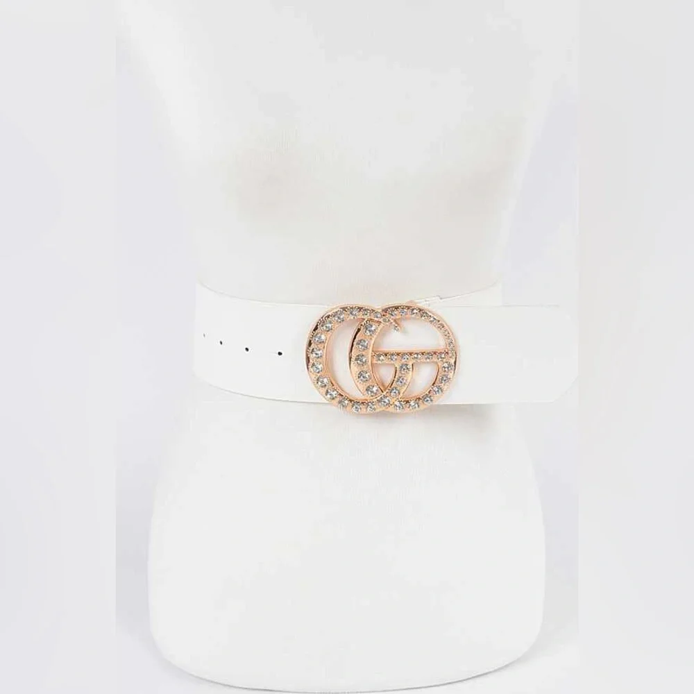 Oversized Metal Buckle Accented Statement Belt